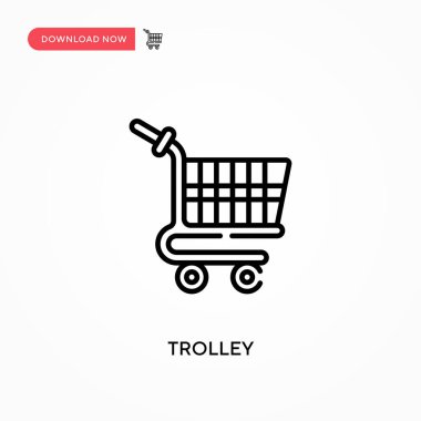 Trolley Basit vektör simgesi. Web sitesi veya mobil uygulama için modern, basit düz vektör çizimi