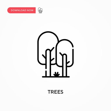 Ağaçlar basit vektör simgesi. Web sitesi veya mobil uygulama için modern, basit düz vektör çizimi