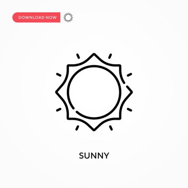 Sunny Simple vektör simgesi. Web sitesi veya mobil uygulama için modern, basit düz vektör çizimi