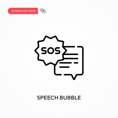 Konuşma balonu Basit vektör simgesi. Web sitesi veya mobil uygulama için modern, basit düz vektör çizimi