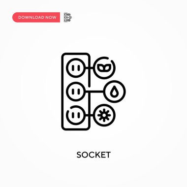 Soket Basit vektör simgesi. Web sitesi veya mobil uygulama için modern, basit düz vektör çizimi