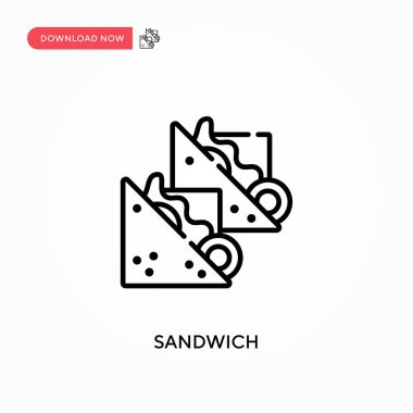 Sandviç basit vektör simgesi. Web sitesi veya mobil uygulama için modern, basit düz vektör çizimi
