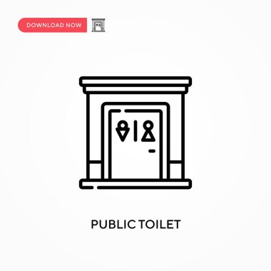 Umumi tuvalet basit vektör simgesi. Web sitesi veya mobil uygulama için modern, basit düz vektör çizimi