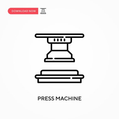 Basın makinesi Basit vektör simgesi. Web sitesi veya mobil uygulama için modern, basit düz vektör çizimi