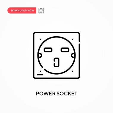 Güç soketi Basit vektör simgesi. Web sitesi veya mobil uygulama için modern, basit düz vektör çizimi