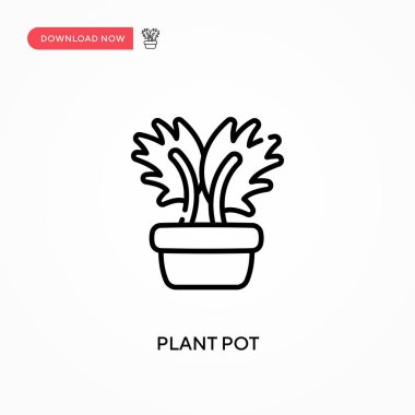 Bitki saksısı basit vektör simgesi. Web sitesi veya mobil uygulama için modern, basit düz vektör çizimi