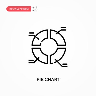 Pasta grafiği basit vektör simgesi. Web sitesi veya mobil uygulama için modern, basit düz vektör çizimi