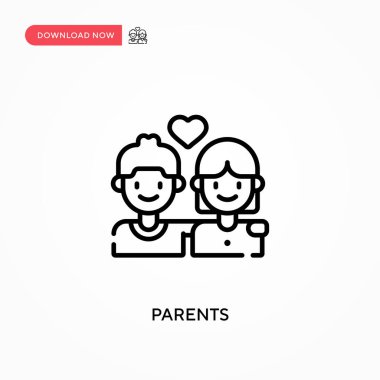 Ebeveynler basit vektör simgesi. Web sitesi veya mobil uygulama için modern, basit düz vektör çizimi