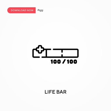Yaşam Çubuğu Basit vektör simgesi. Web sitesi veya mobil uygulama için modern, basit düz vektör çizimi