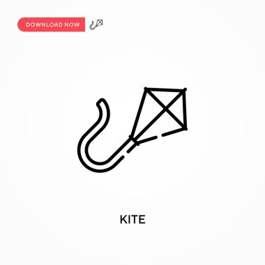 Kite Basit vektör simgesi. Web sitesi veya mobil uygulama için modern, basit düz vektör çizimi