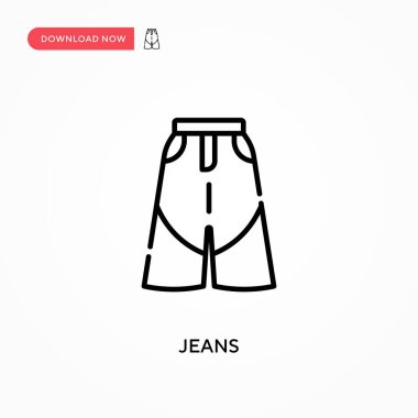 Jeans Basit vektör simgesi. Web sitesi veya mobil uygulama için modern, basit düz vektör çizimi