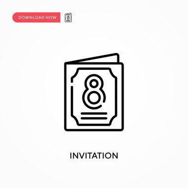 Davetiye Basit vektör simgesi. Web sitesi veya mobil uygulama için modern, basit düz vektör çizimi
