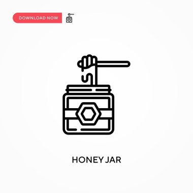 Bal kavanozu basit vektör simgesi. Web sitesi veya mobil uygulama için modern, basit düz vektör çizimi