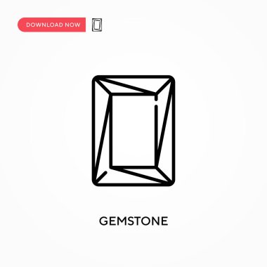 Gemstone Basit vektör simgesi. Web sitesi veya mobil uygulama için modern, basit düz vektör çizimi