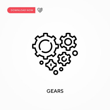 Dişliler basit vektör simgesi. Web sitesi veya mobil uygulama için modern, basit düz vektör çizimi
