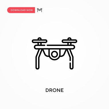Drone Basit vektör simgesi. Web sitesi veya mobil uygulama için modern, basit düz vektör çizimi