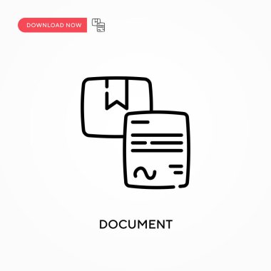 Belge Basit vektör simgesi. Web sitesi veya mobil uygulama için modern, basit düz vektör çizimi
