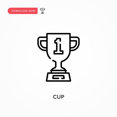 Kupa basit vektör simgesi. Web sitesi veya mobil uygulama için modern, basit düz vektör çizimi