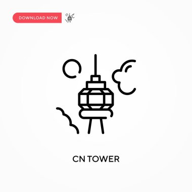 Cn kulesi basit vektör simgesi. Web sitesi veya mobil uygulama için modern, basit düz vektör çizimi