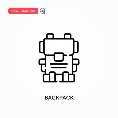 Sırt çantası Basit vektör simgesi. Web sitesi veya mobil uygulama için modern, basit düz vektör çizimi