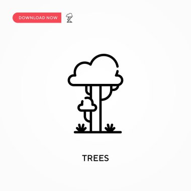 Ağaçlar basit vektör simgesi. Web sitesi veya mobil uygulama için modern, basit düz vektör çizimi