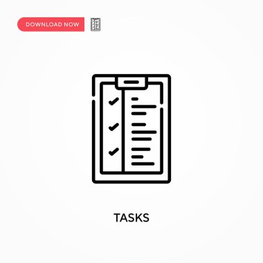 Görevler basit vektör simgesi. Web sitesi veya mobil uygulama için modern, basit düz vektör çizimi