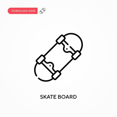 Kaykay tahtası basit vektör simgesi. Web sitesi veya mobil uygulama için modern, basit düz vektör çizimi