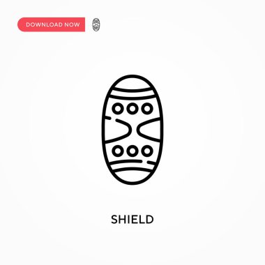 Kalkan Basit vektör simgesi. Web sitesi veya mobil uygulama için modern, basit düz vektör çizimi