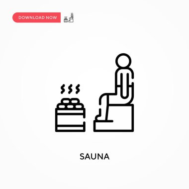 Sauna Basit vektör simgesi. Web sitesi veya mobil uygulama için modern, basit düz vektör çizimi