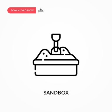 Sandbox Basit vektör simgesi. Web sitesi veya mobil uygulama için modern, basit düz vektör çizimi
