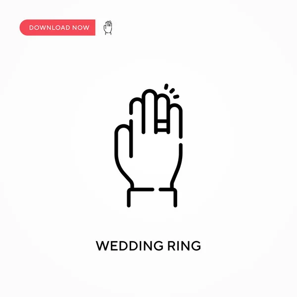 Wedding Ring Simple Vector Icon Modern Simple Flat Vector Illustration — Stock Vector