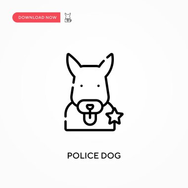 Polis köpeği Basit vektör simgesi. Web sitesi veya mobil uygulama için modern, basit düz vektör çizimi