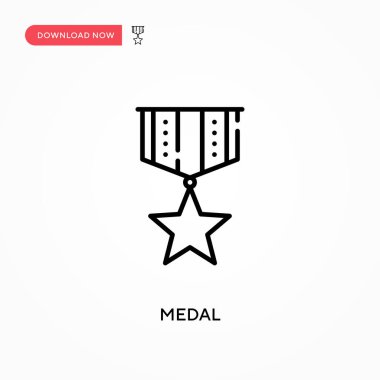 Madalya basit vektör simgesi. Web sitesi veya mobil uygulama için modern, basit düz vektör çizimi