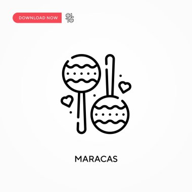 Maracas Basit vektör simgesi. Web sitesi veya mobil uygulama için modern, basit düz vektör çizimi