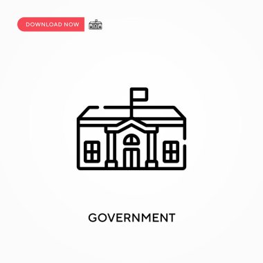 Hükümetin basit vektör simgesi. Web sitesi veya mobil uygulama için modern, basit düz vektör çizimi