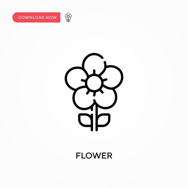 Çiçek Basit vektör simgesi. Web sitesi veya mobil uygulama için modern, basit düz vektör çizimi