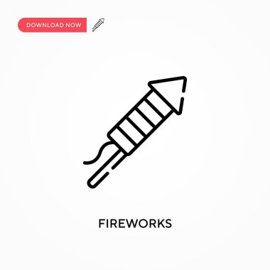 Havai fişekler basit vektör simgesi. Web sitesi veya mobil uygulama için modern, basit düz vektör çizimi