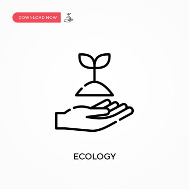 Ekoloji basit vektör simgesi. Web sitesi veya mobil uygulama için modern, basit düz vektör çizimi