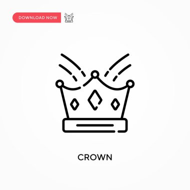 Crown Basit vektör simgesi. Web sitesi veya mobil uygulama için modern, basit düz vektör çizimi