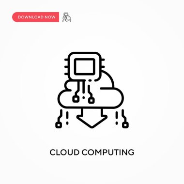 Bulut hesaplama basit vektör simgesi. Web sitesi veya mobil uygulama için modern, basit düz vektör çizimi
