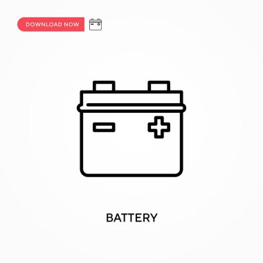 Batarya Basit vektör simgesi. Web sitesi veya mobil uygulama için modern, basit düz vektör çizimi