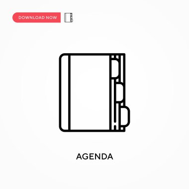 Gündem Basit vektör simgesi. Web sitesi veya mobil uygulama için modern, basit düz vektör çizimi