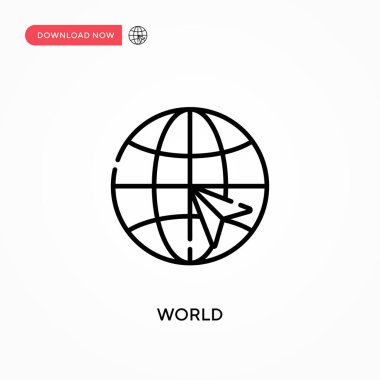 Dünya basit vektör simgesi. Web sitesi veya mobil uygulama için modern, basit düz vektör çizimi
