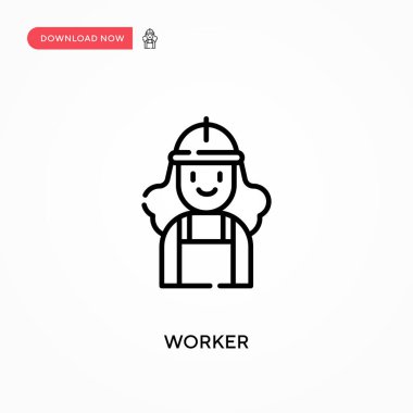 Worker Basit vektör simgesi. Web sitesi veya mobil uygulama için modern, basit düz vektör çizimi