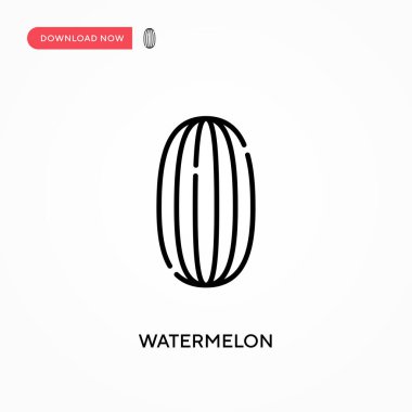 Karpuz basit vektör simgesi. Web sitesi veya mobil uygulama için modern, basit düz vektör çizimi