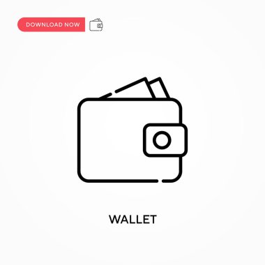 Cüzdan Basit vektör simgesi. Web sitesi veya mobil uygulama için modern, basit düz vektör çizimi
