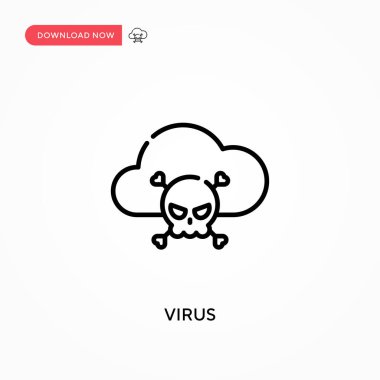 Virüs basit vektör simgesi. Web sitesi veya mobil uygulama için modern, basit düz vektör çizimi