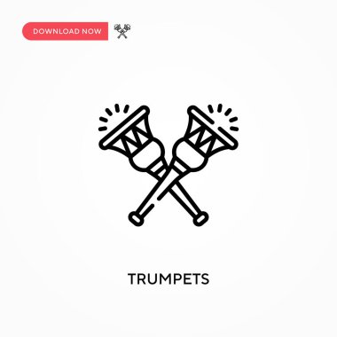 Trompetler basit vektör ikonu. Web sitesi veya mobil uygulama için modern, basit düz vektör çizimi