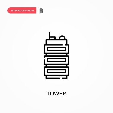 Kule Basit vektör simgesi. Web sitesi veya mobil uygulama için modern, basit düz vektör çizimi