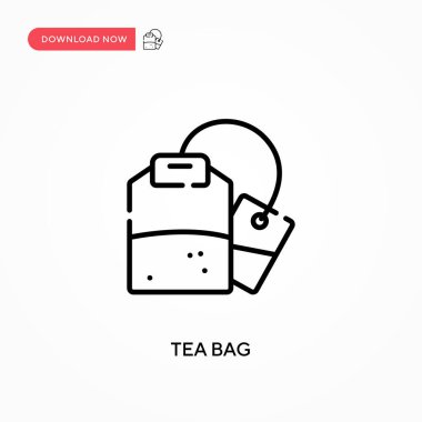 Çay poşeti basit vektör simgesi. Web sitesi veya mobil uygulama için modern, basit düz vektör çizimi